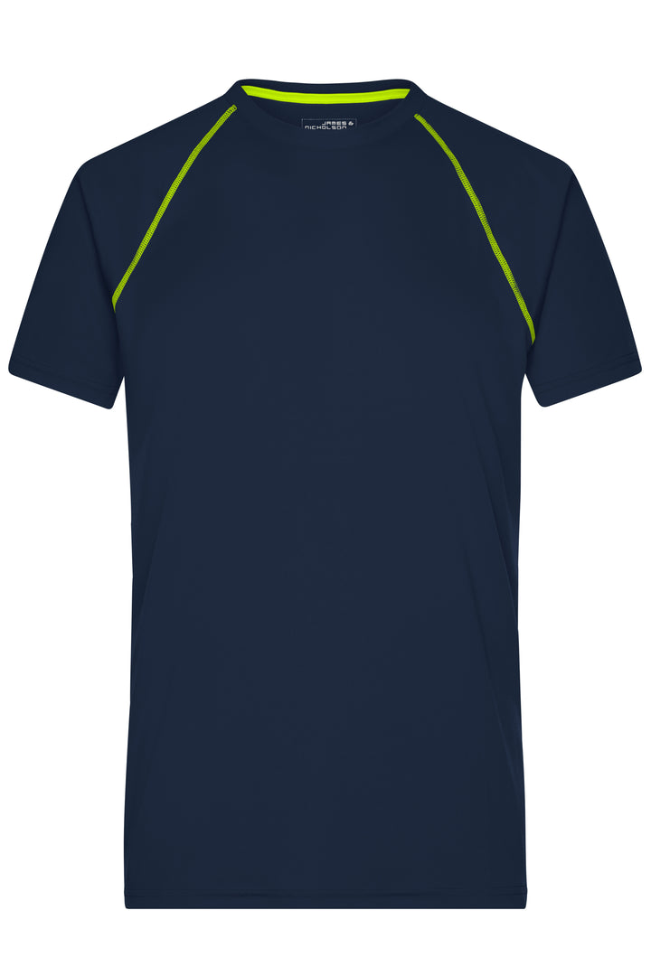 Men's Sports T-Shirt - navy/bright-yellow