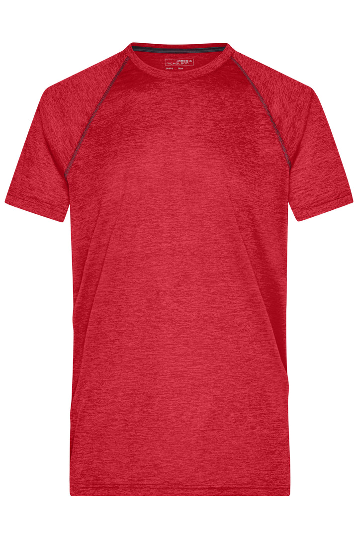 Men's Sports T-Shirt - red-melange/titan