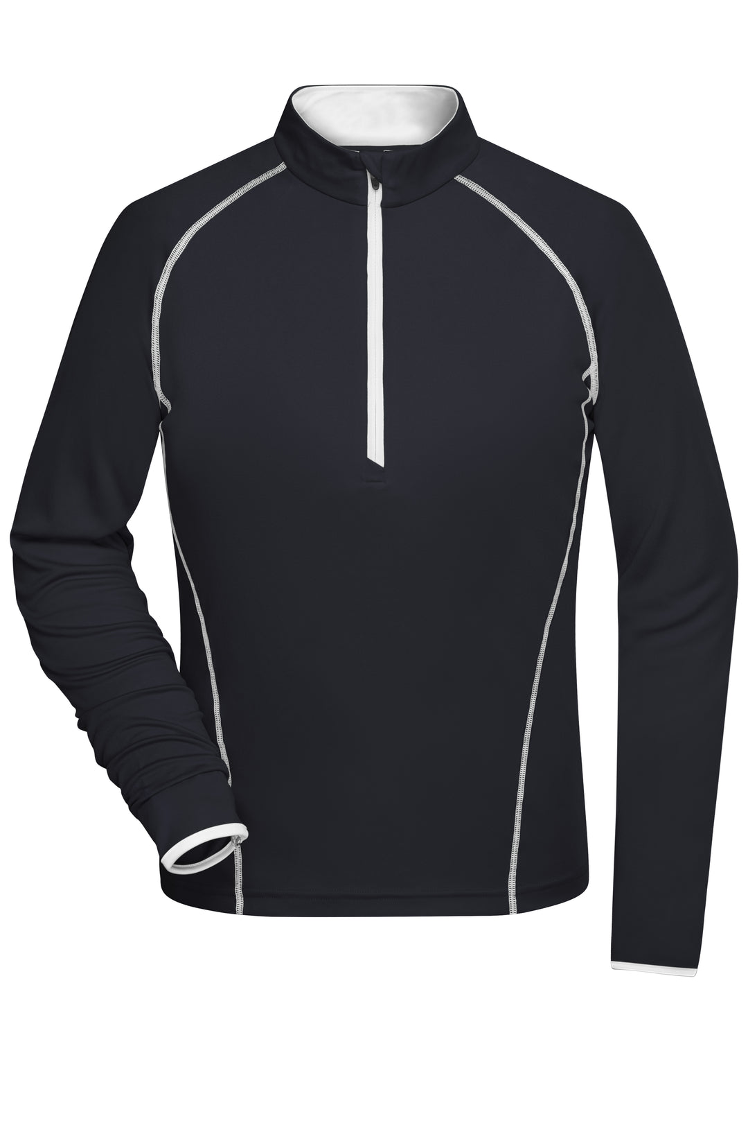 Ladies' Sports Shirt Long-Sleeved - black/white