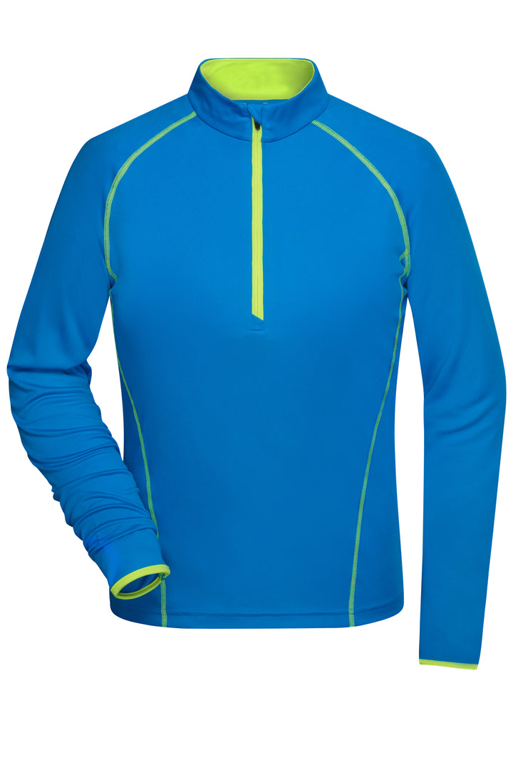 Ladies' Sports Shirt Long-Sleeved - bright-blue/bright-yellow