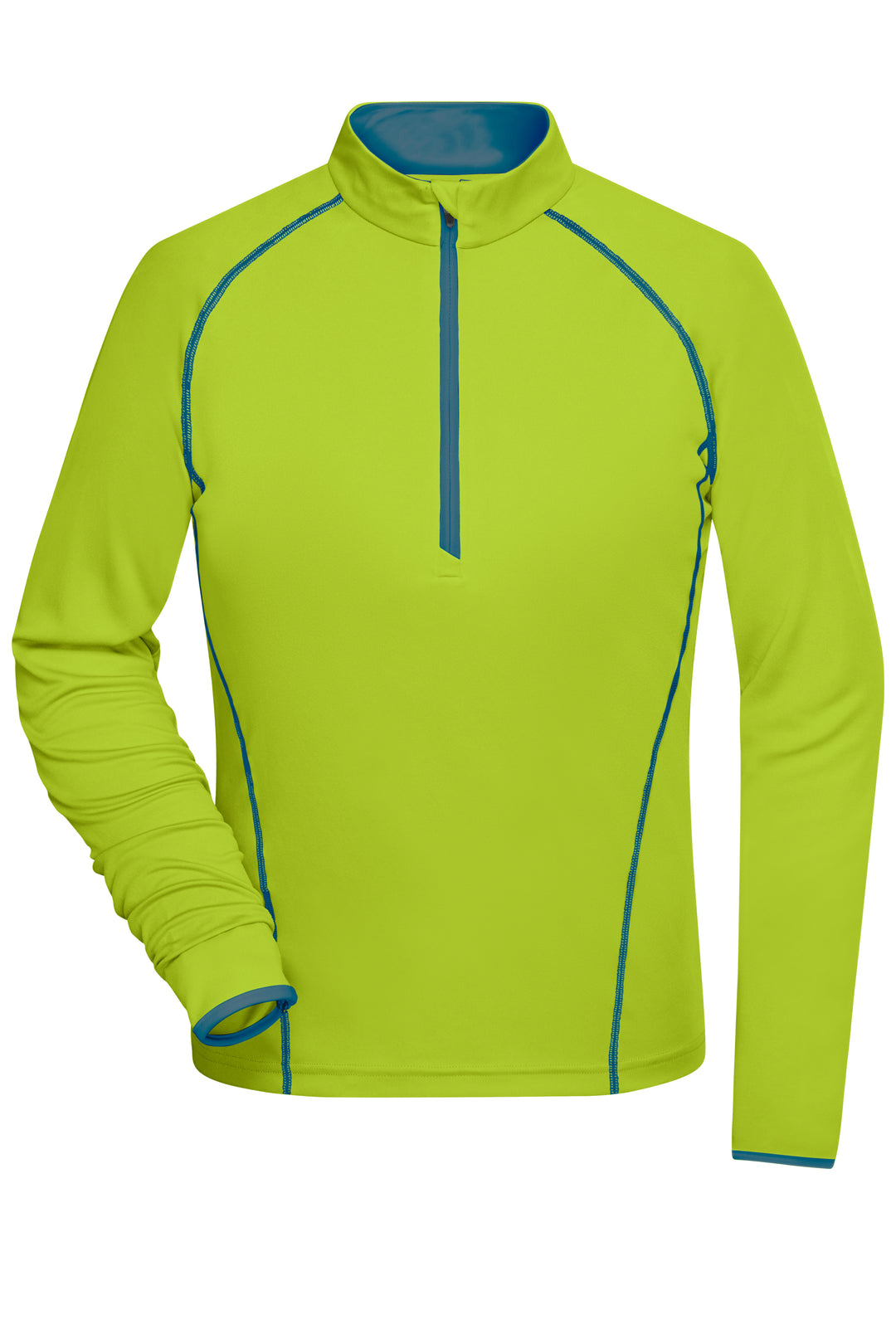 Ladies' Sports Shirt Long-Sleeved - bright-yellow/bright-blue