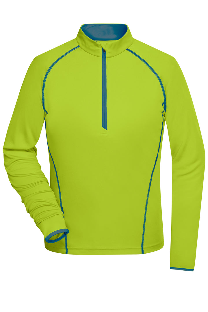 Ladies' Sports Shirt Long-Sleeved - bright-yellow/bright-blue
