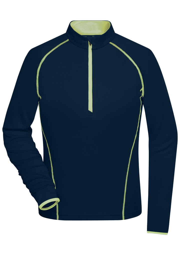 Ladies' Sports Shirt Long-Sleeved - navy/bright-yellow