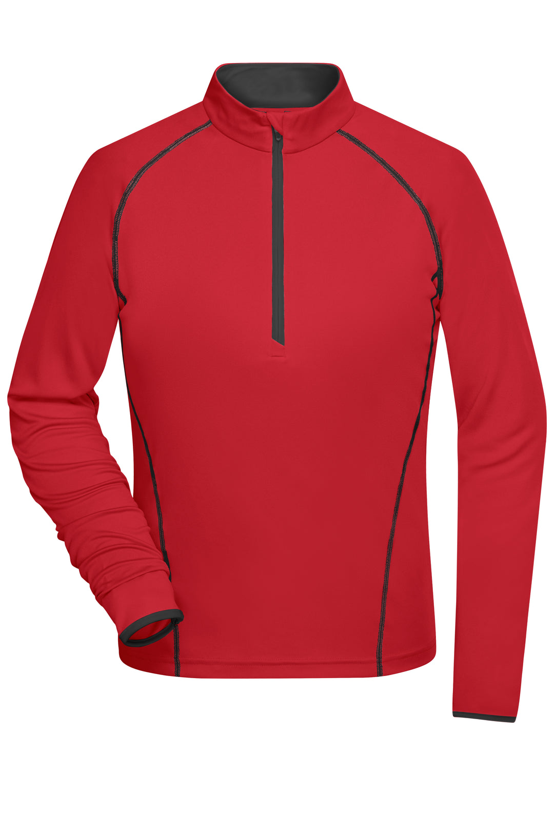 Ladies' Sports Shirt Long-Sleeved - red/black