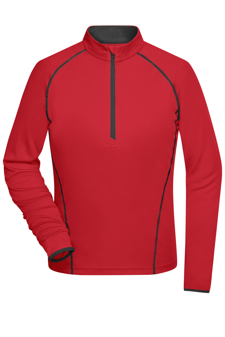 Ladies' Sports Shirt Long-Sleeved - red/black