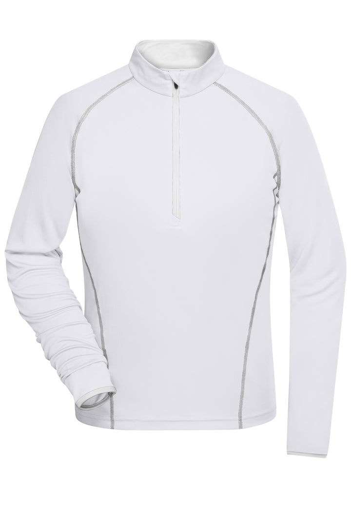 Ladies' Sports Shirt Long-Sleeved - white/silver
