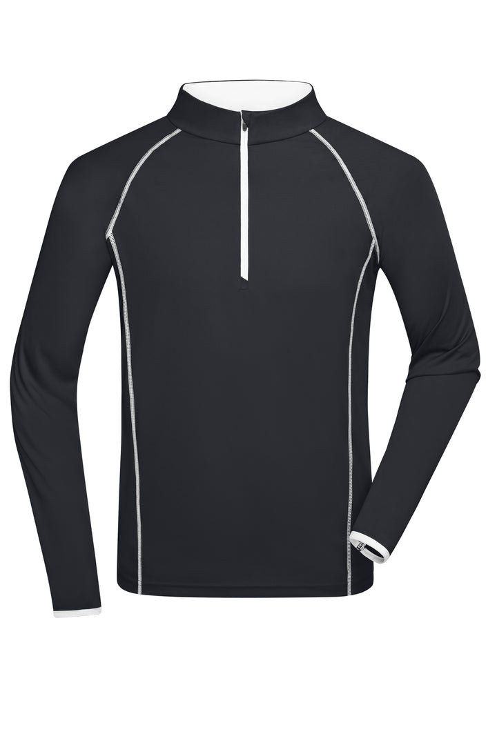 Men's Sports Shirt Long-Sleeved - black/white