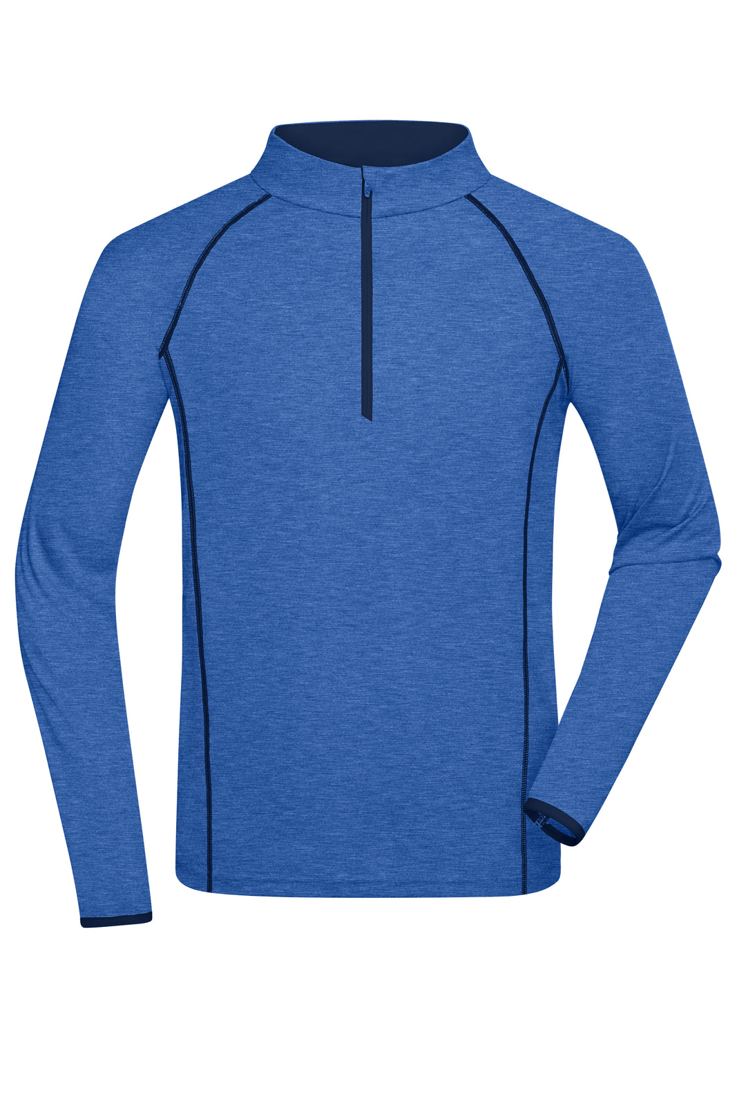 Men's Sports Shirt Long-Sleeved - blue-melange/navy