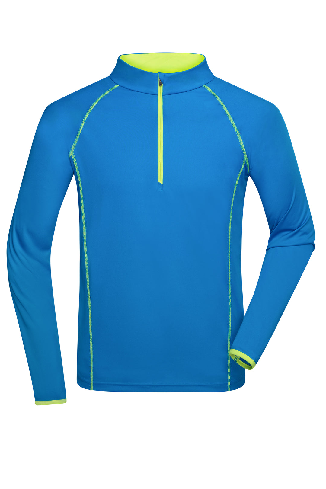Men's Sports Shirt Long-Sleeved - bright-blue/bright-yellow