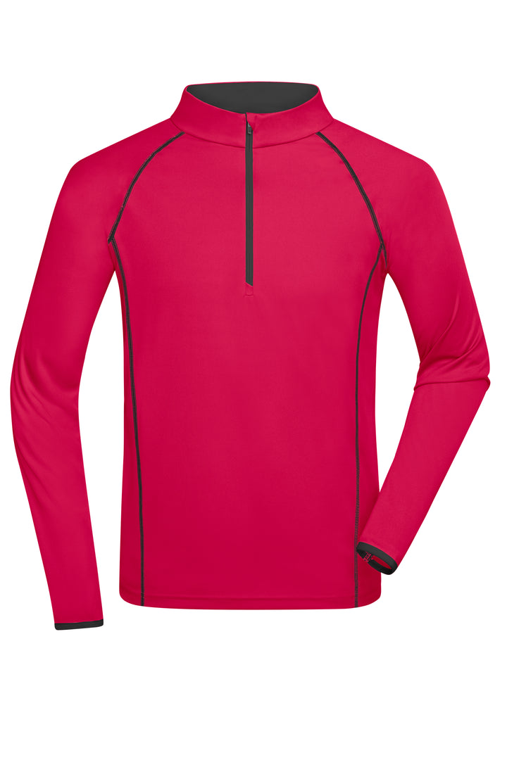 Men's Sports Shirt Long-Sleeved - bright-pink/titan