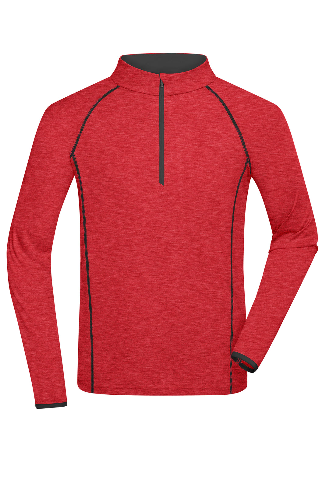 Men's Sports Shirt Long-Sleeved - red-melange/titan