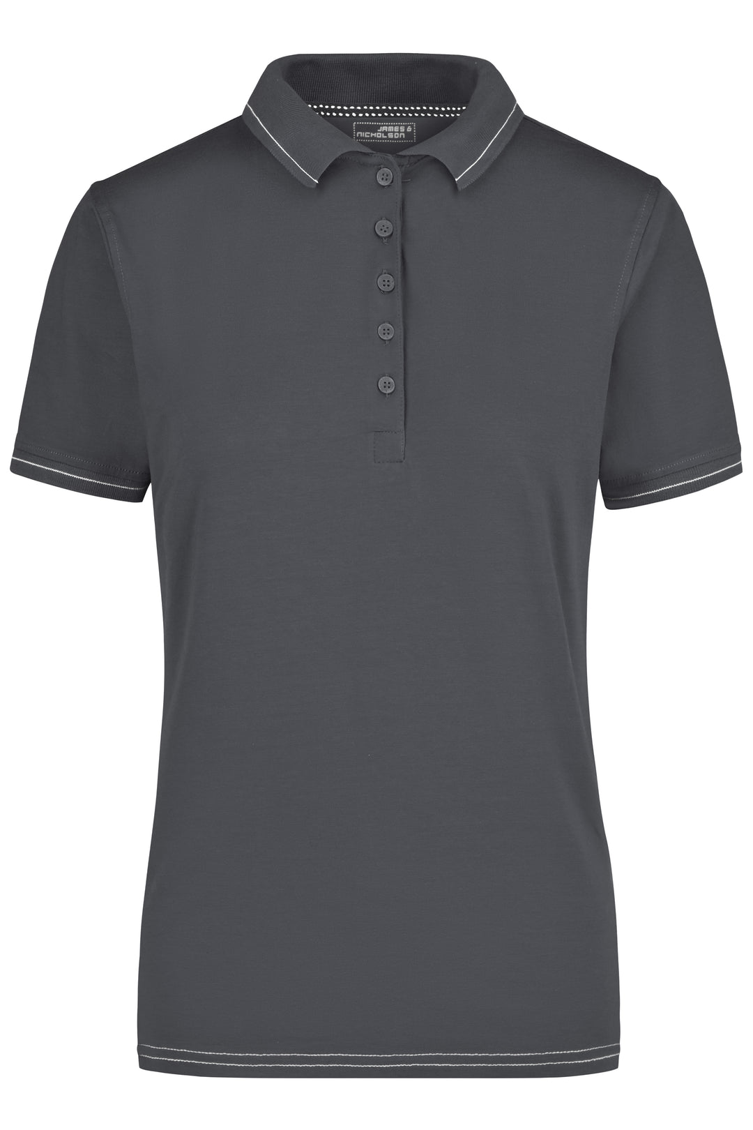 Ladies' Elastic Polo - graphite/white