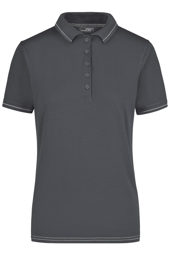 Ladies' Elastic Polo - graphite/white