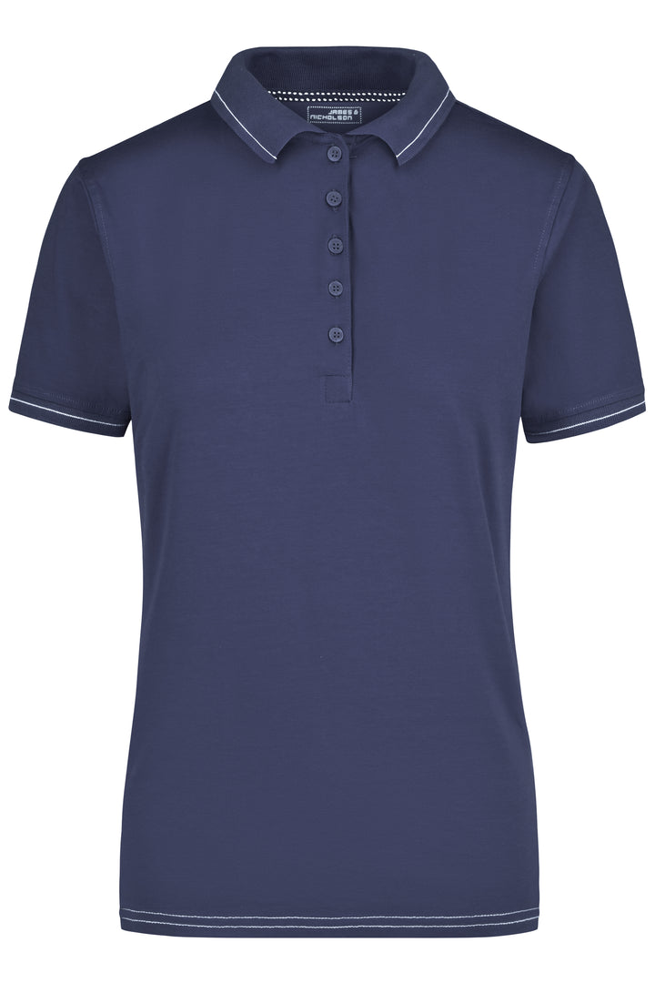 Ladies' Elastic Polo - navy/white