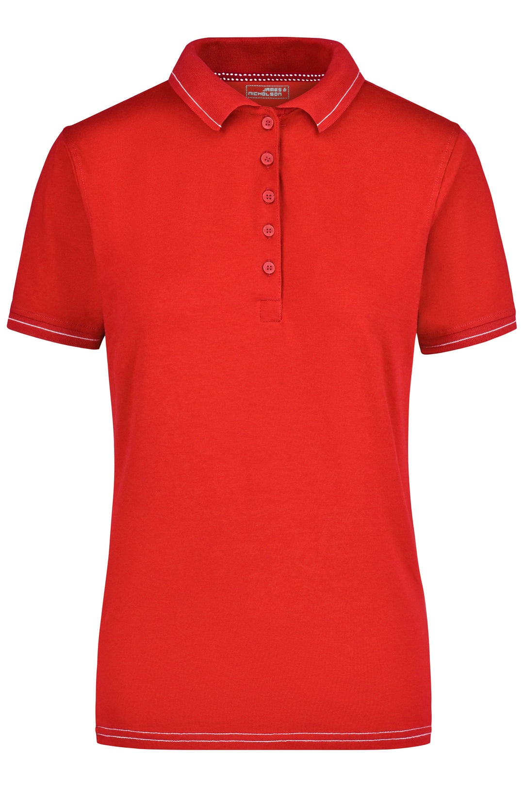Ladies' Elastic Polo - red/white