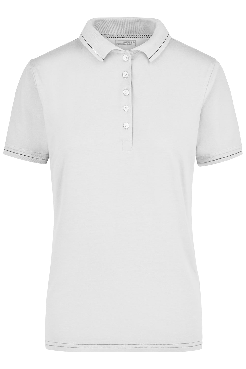 Ladies' Elastic Polo - white/black