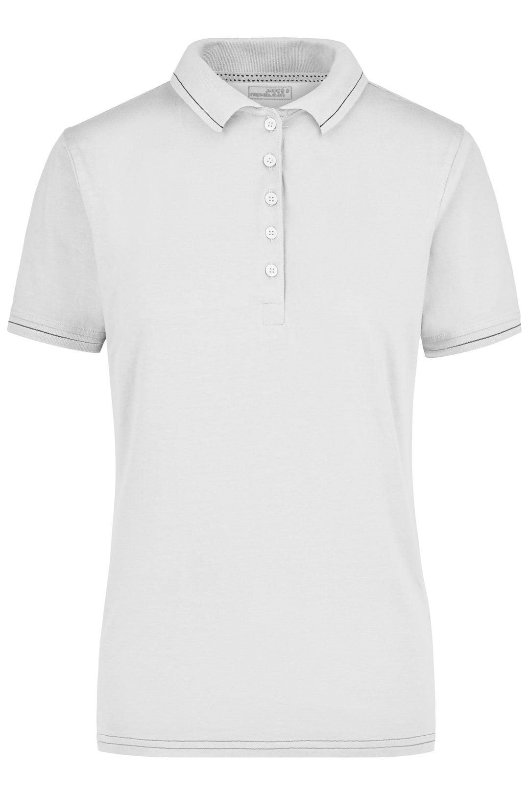 Ladies' Elastic Polo - white/black