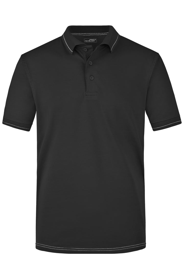 Men's Elastic Polo - black/white