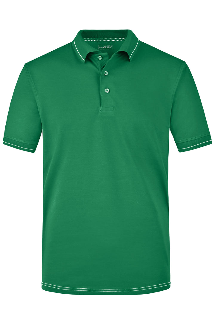 Men's Elastic Polo - irish-green/white