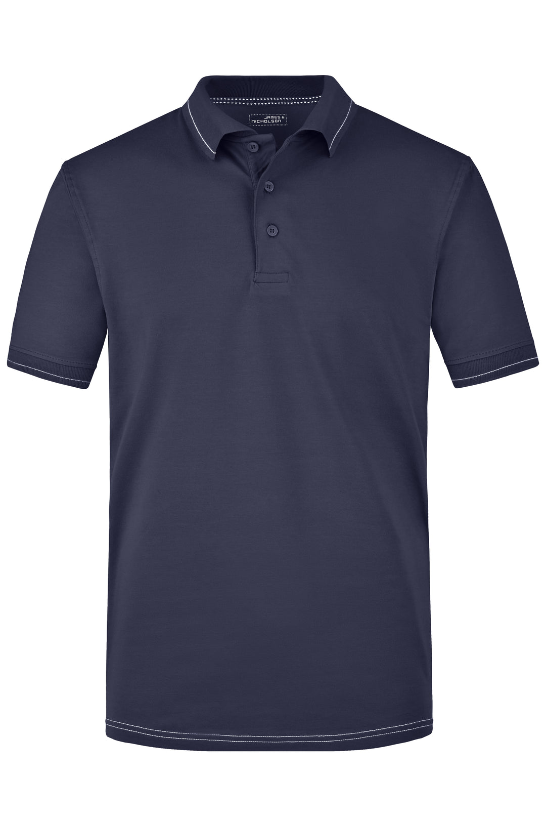 Men's Elastic Polo - navy/white