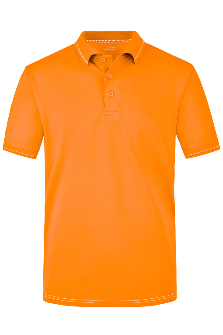 Men's Elastic Polo - orange/white