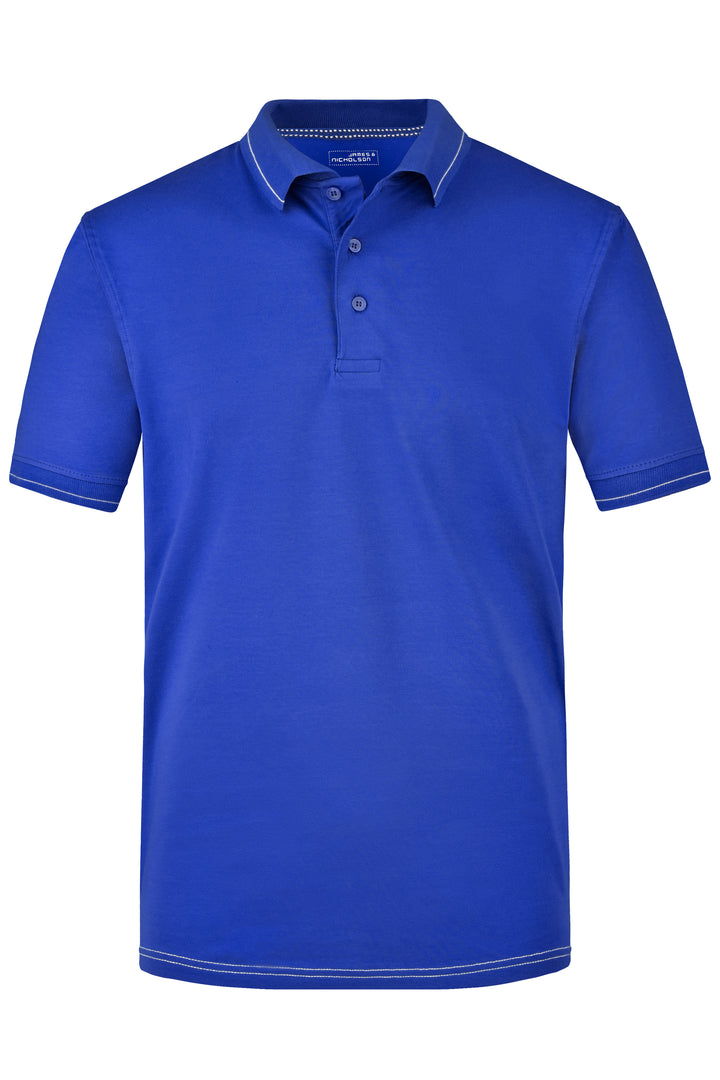 Men's Elastic Polo - royal/white