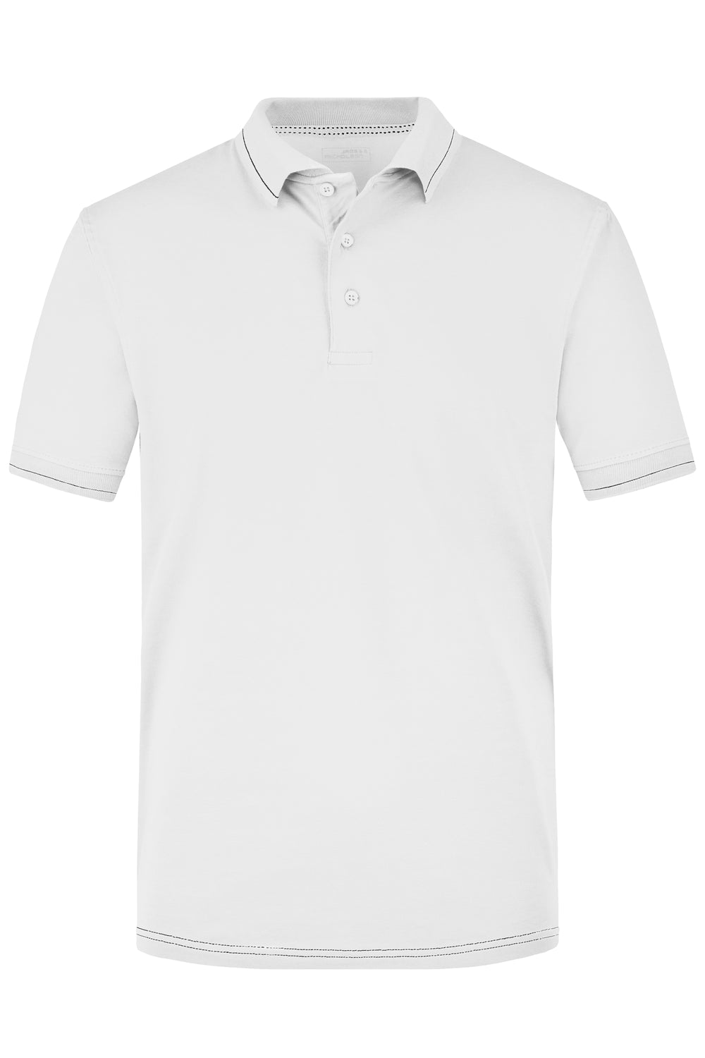 Men's Elastic Polo - white/black
