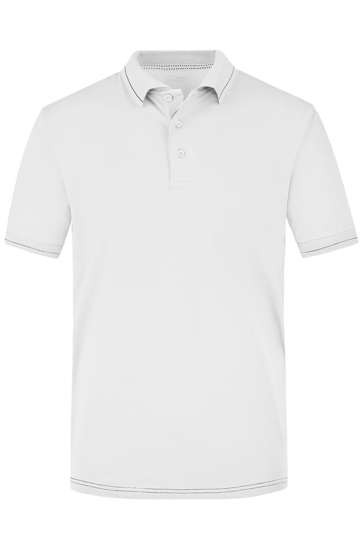 Men's Elastic Polo - white/black