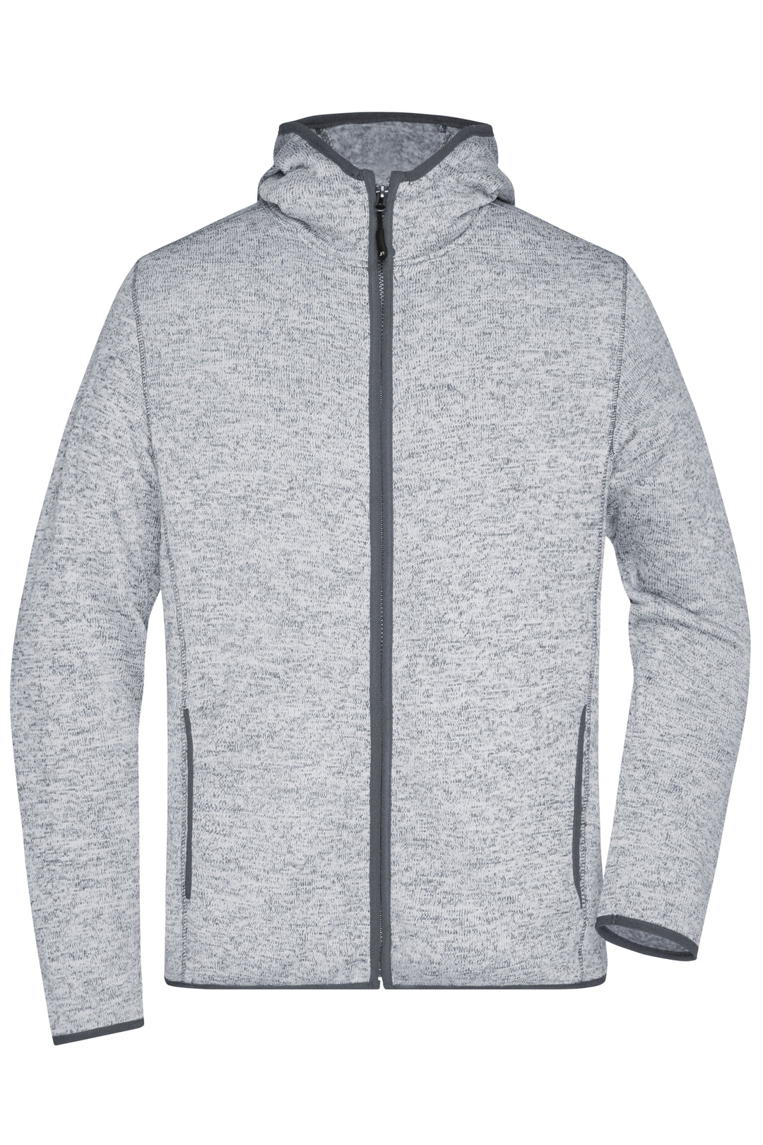 Men's Knitted Fleece Hoody - light-melange/carbon