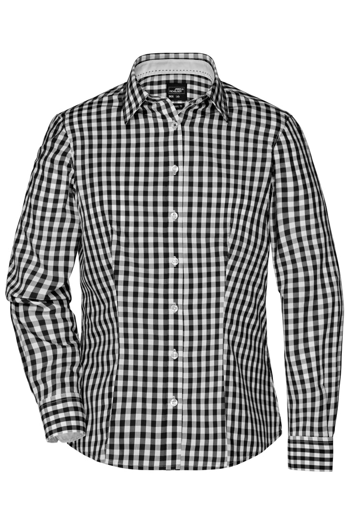 Ladies' Checked Blouse - black/white