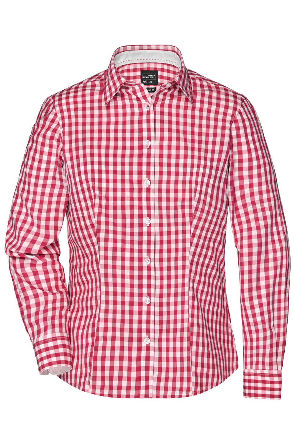 Ladies' Checked Blouse - red/white