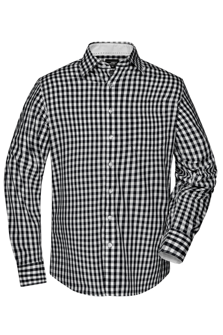 Men's Checked Shirt - black/white