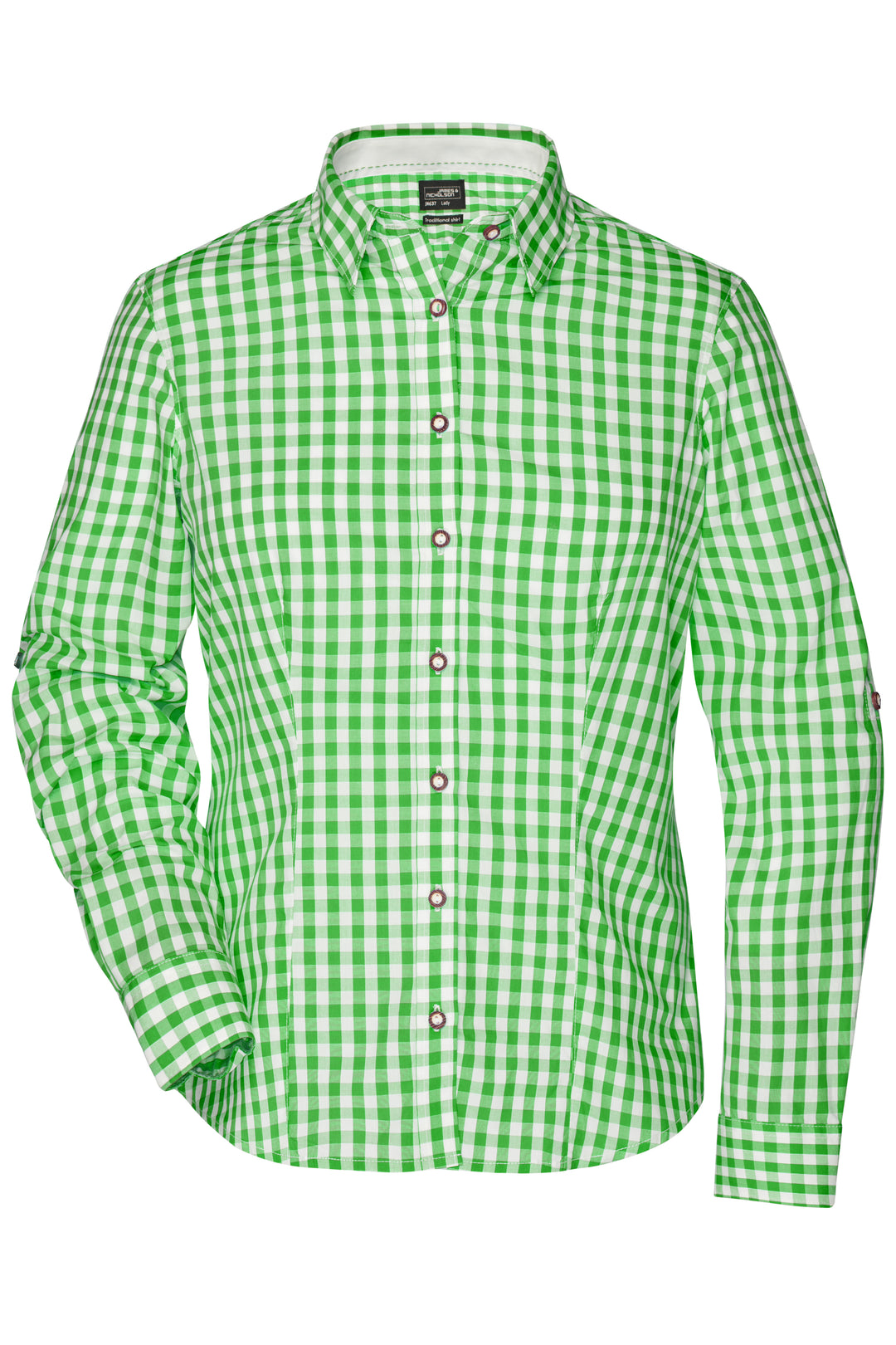 Ladies' Traditional Shirt - green/white