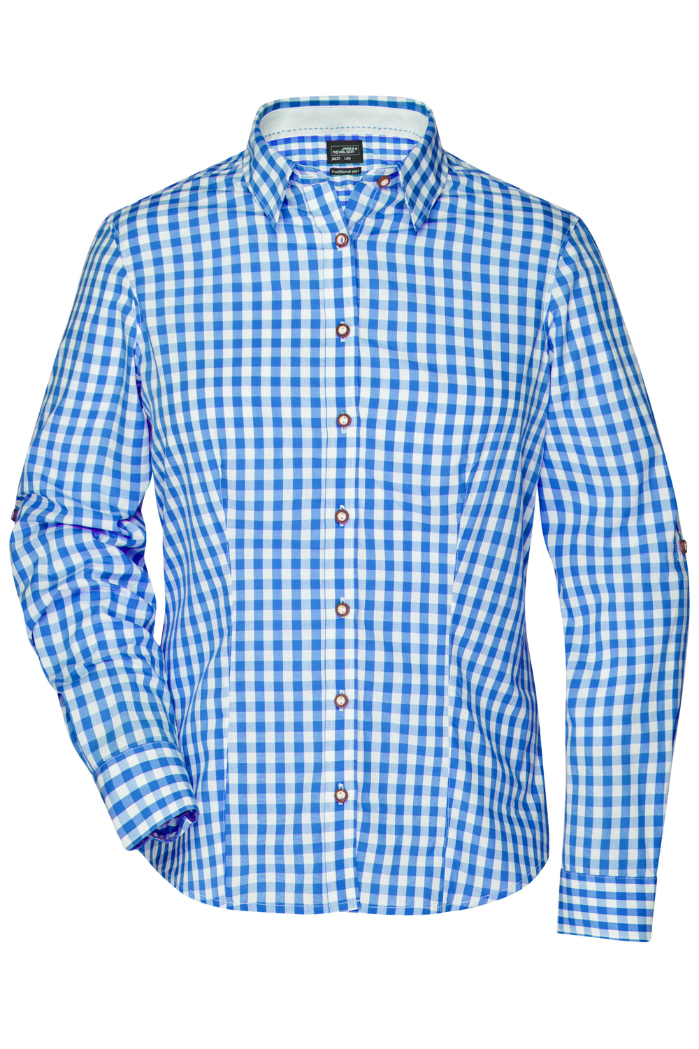Ladies' Traditional Shirt - royal/white