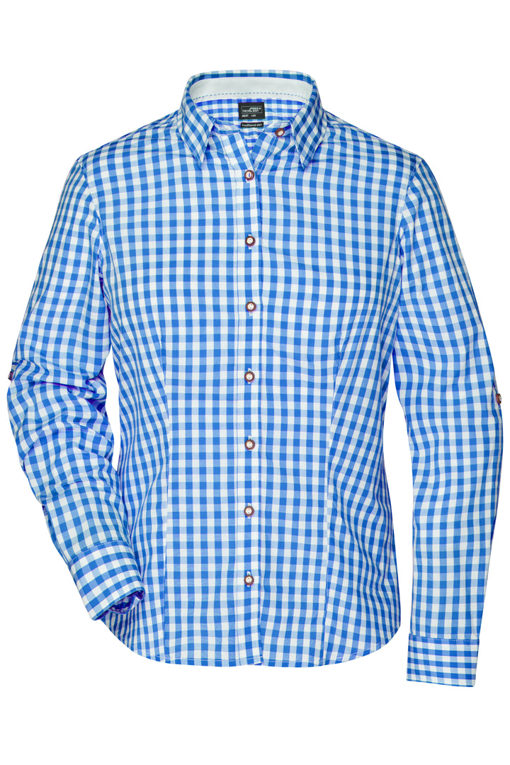 Ladies' Traditional Shirt - royal/white