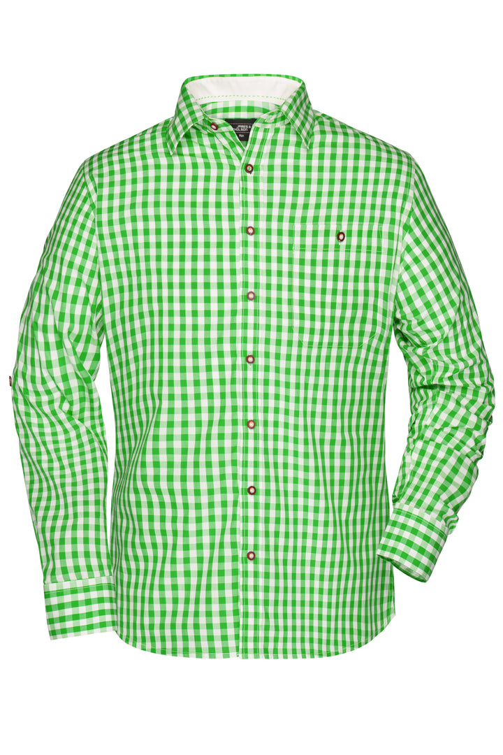 Men's Traditional Shirt - green/white