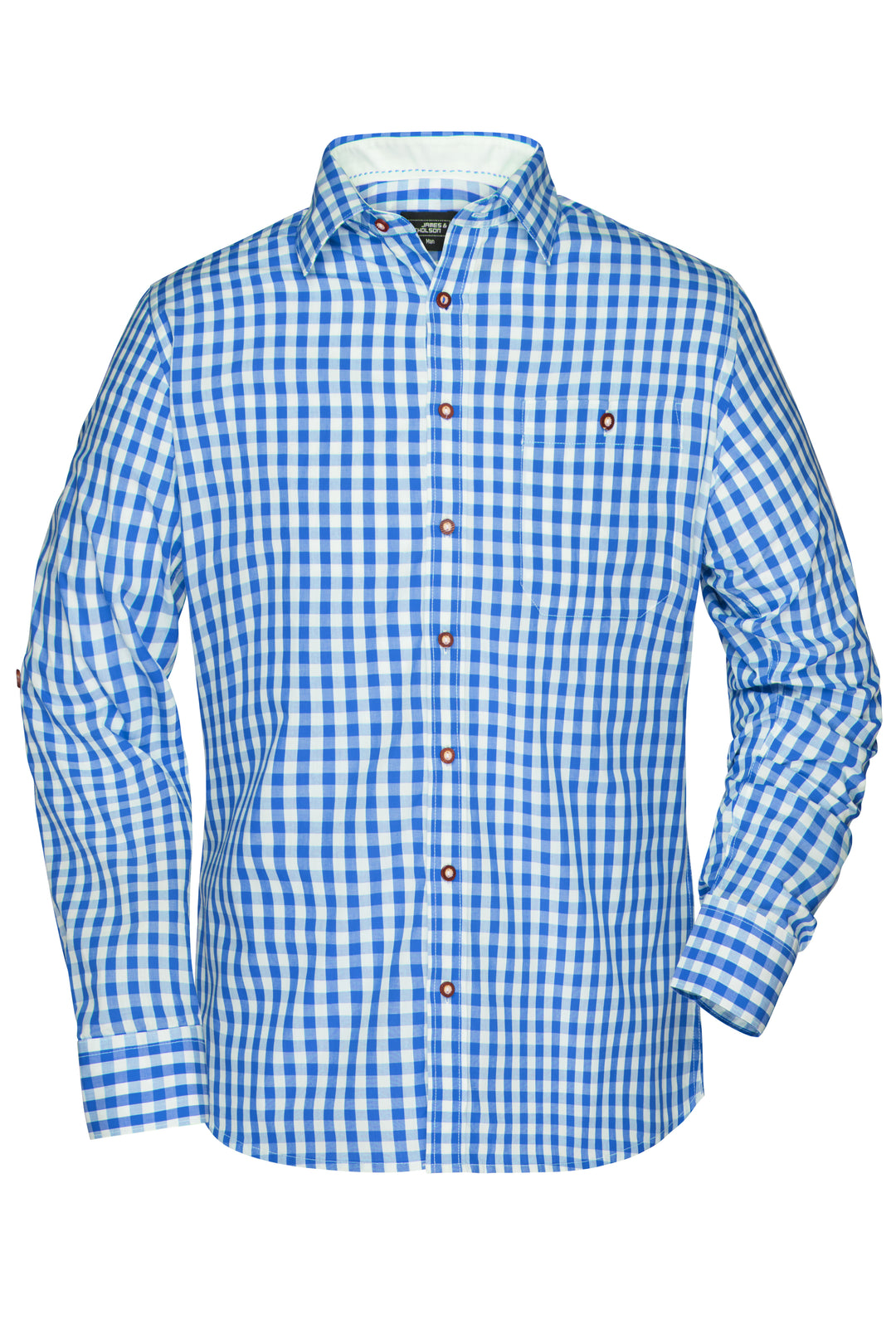 Men's Traditional Shirt - royal/white