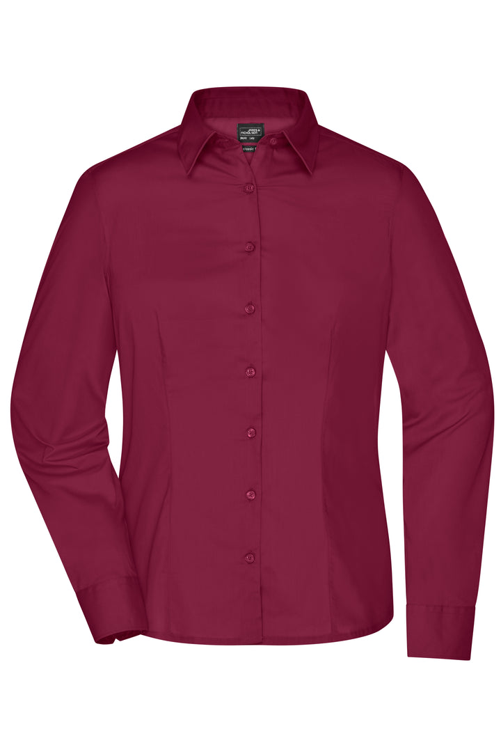 Ladies' Business Shirt Long-Sleeved - wine