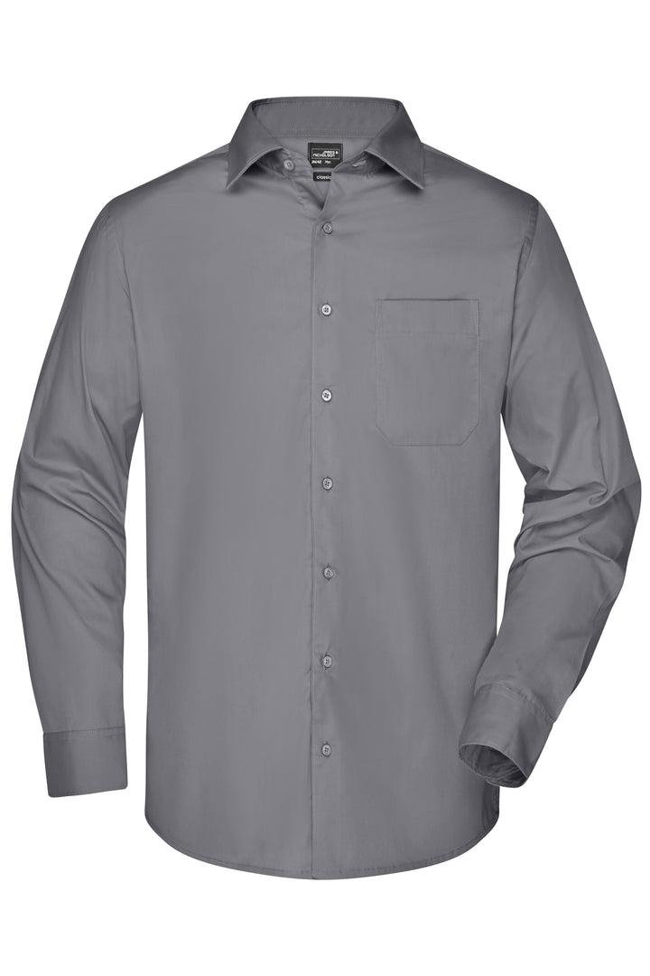 Men's Business Shirt Long-Sleeved - steel