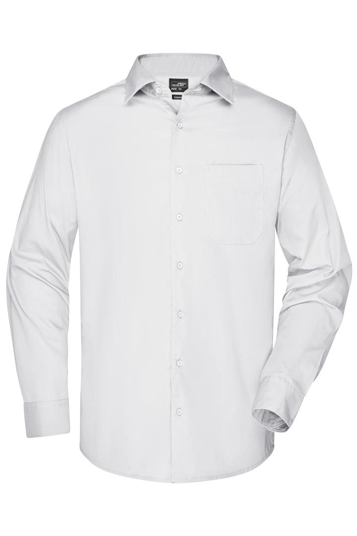 Men's Business Shirt Long-Sleeved - white