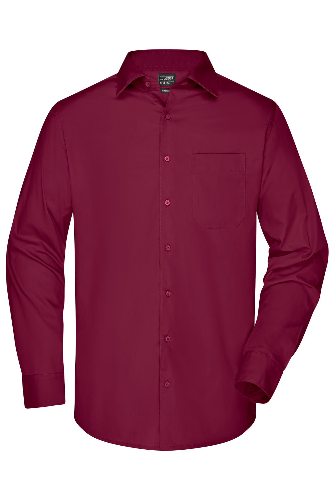 Men's Business Shirt Long-Sleeved - wine