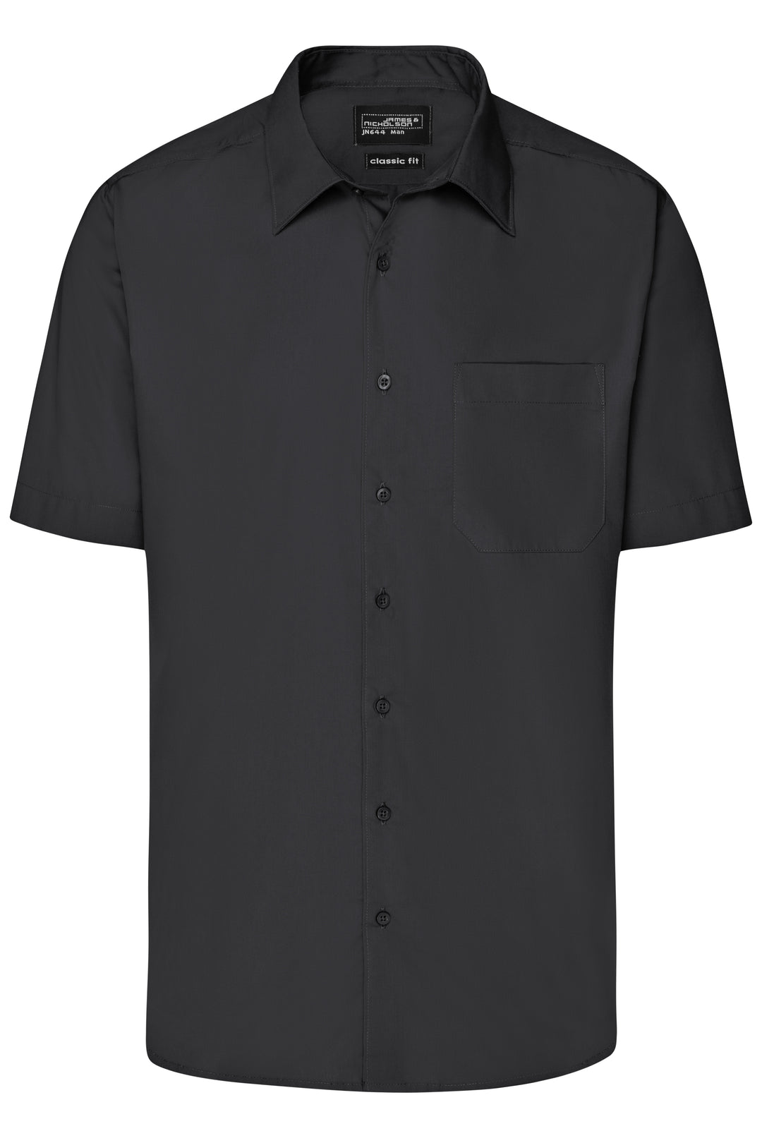 Men's Business Shirt Short-Sleeved - black