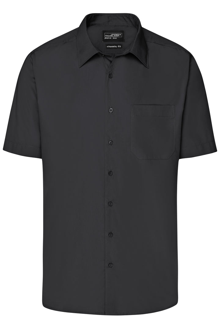 Men's Business Shirt Short-Sleeved - black