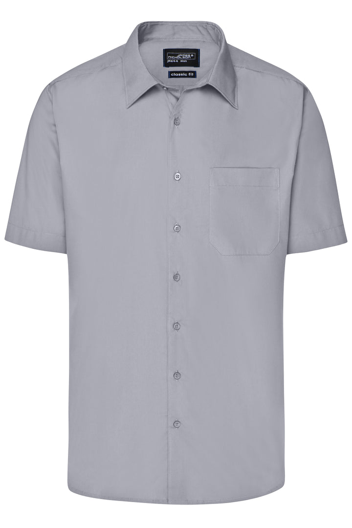 Men's Business Shirt Short-Sleeved - steel