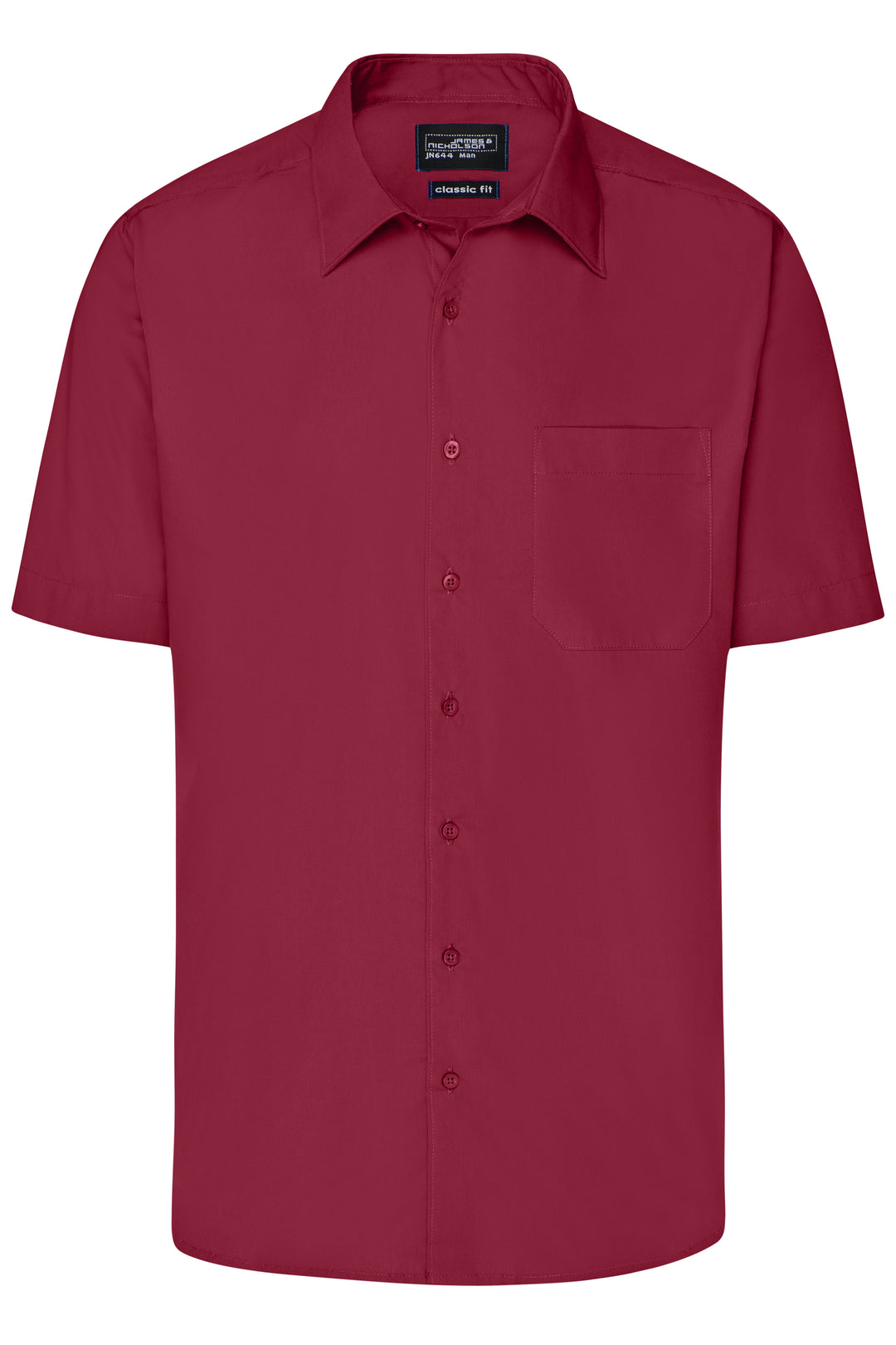 Men's Business Shirt Short-Sleeved - wine