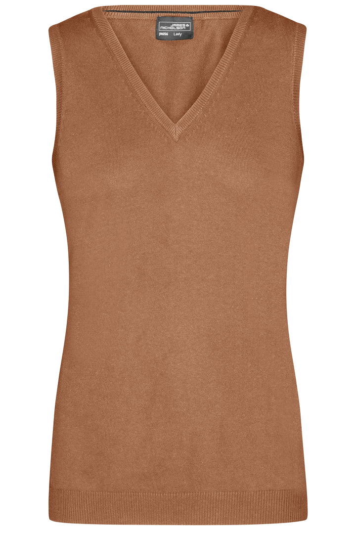 Ladies' V-Neck Pullunder - camel