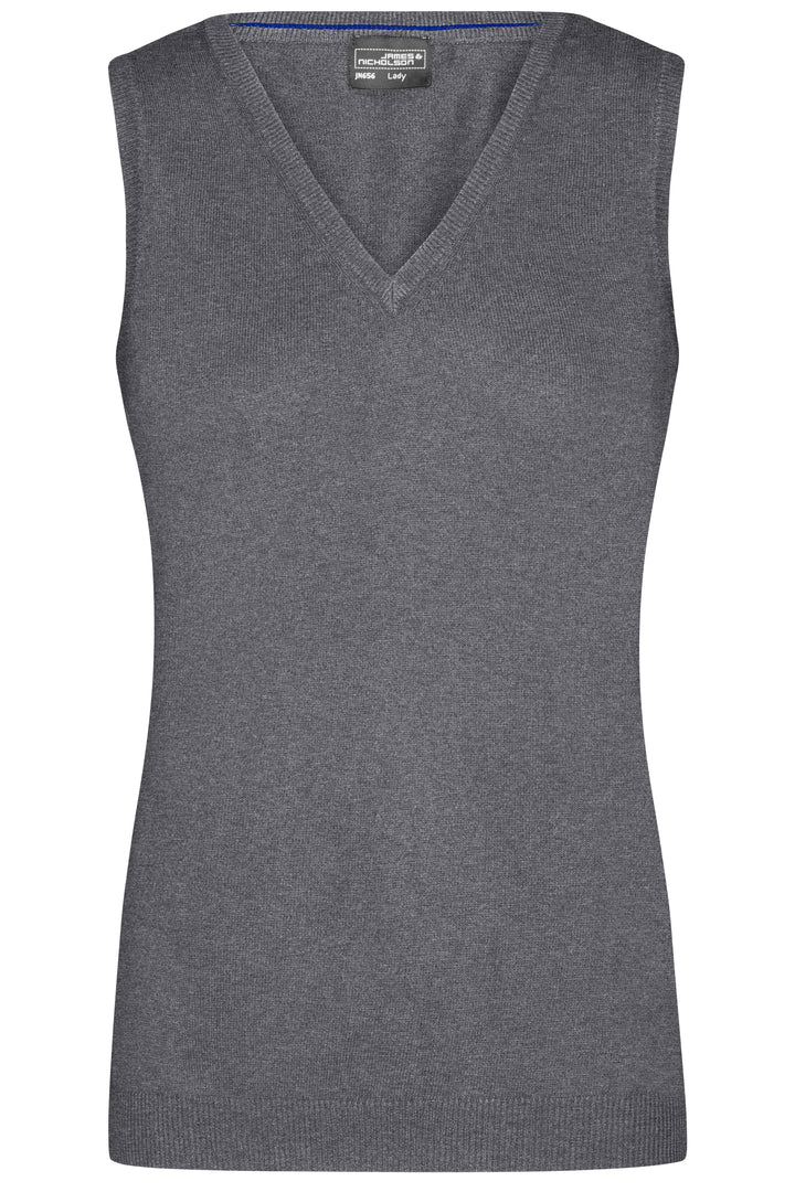 Ladies' V-Neck Pullunder - grey-heather