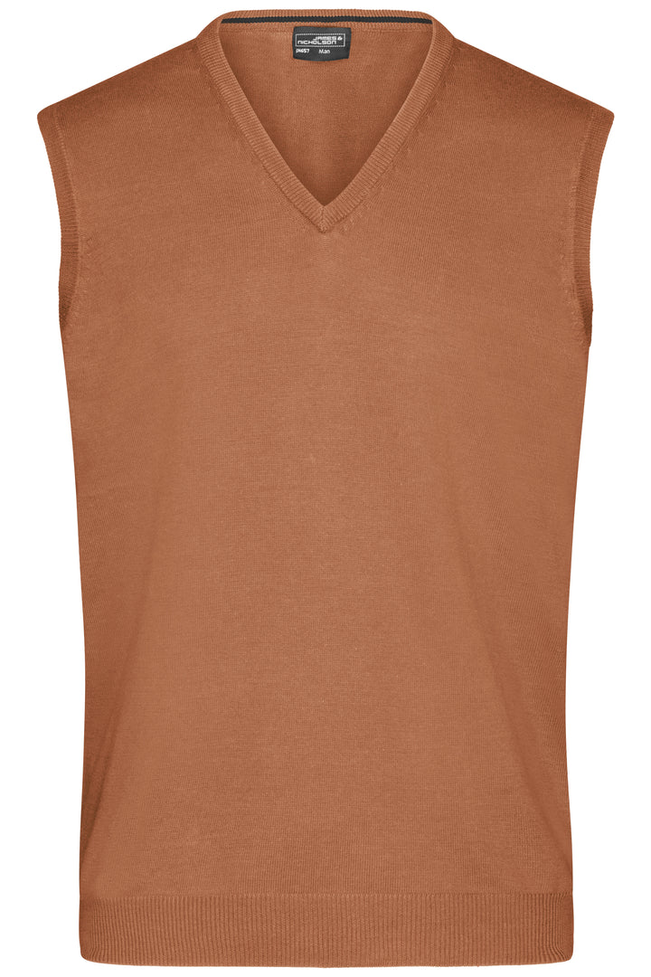 Men's V-Neck Pullunder - camel