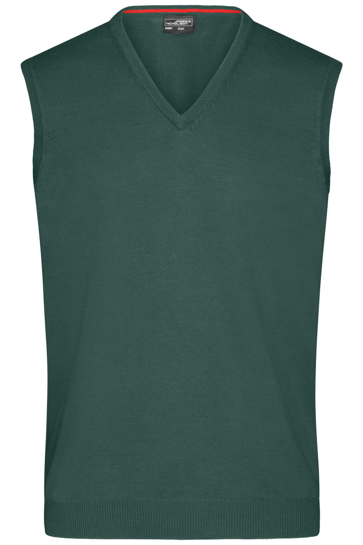 Men's V-Neck Pullunder - forest-green