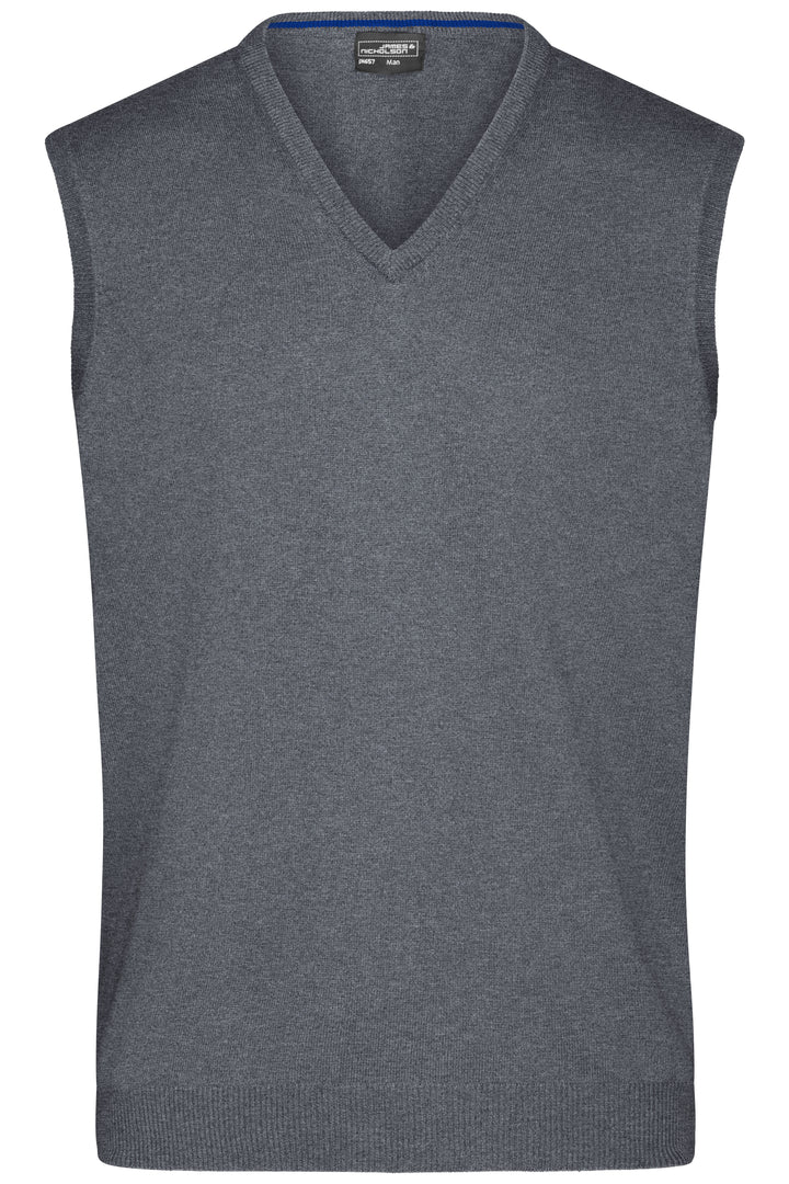 Men's V-Neck Pullunder - grey-heather